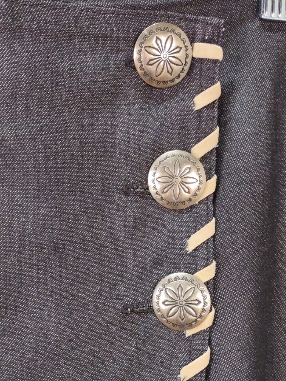 Rosa Ropa Western Inspired Maxi Skirt with Whipstitched Detail - Picture 3 of 5